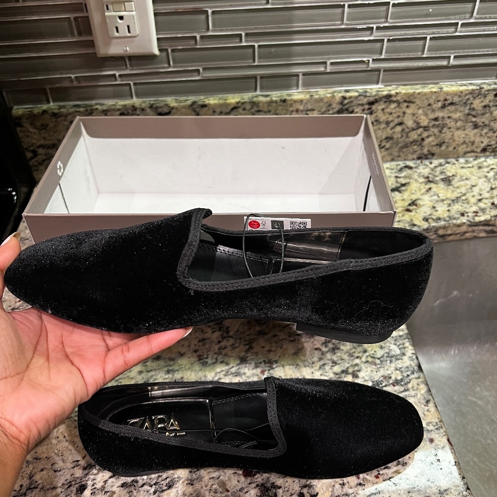 Zara Velvet Flats